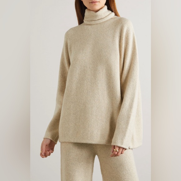 Lauren Manoogian Sweaters - Lauren Manoogian Ecru Alpaca Turtleneck Sweater